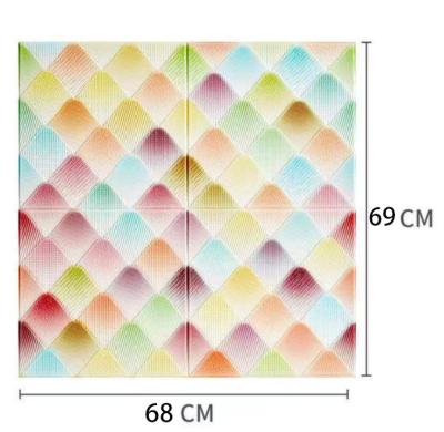 China PD-AN1 70cmx70cm 3d Surface Wall Panels 70cmx70cm Soft Colorful Self Adhesive Soft 3d Wall Panels Sticker For Kids Room for sale