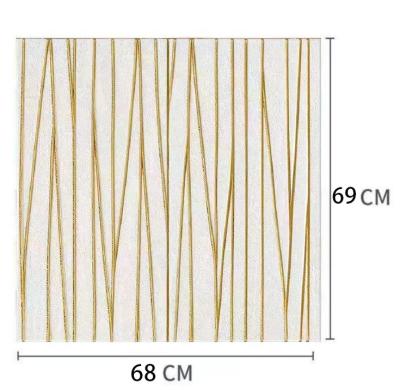 China Soft Surface Luxurious Lines Self Adhesive 3d Foam Wallpaper PD-AG Golden Sticker for sale