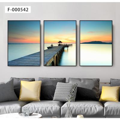 China Waterproof Framed Art For Sofa Background Living Room Wall Decor Arts Landscape Style Crystal Wall Paintings for sale