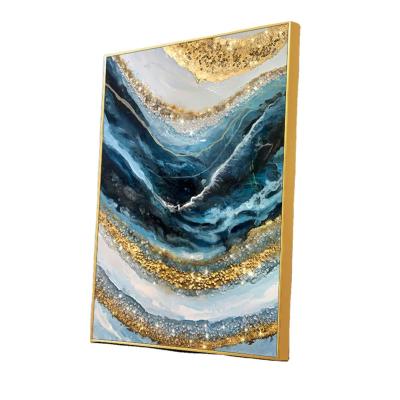 China Aluminum Alloy Waterproof Interior Frame Diamond 5d Decorative Glass Crystal Wall Art Painting for sale