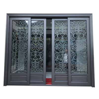 China Sliding Modern Home Design Pictures Exterior Sliding Doors Double Glass for sale