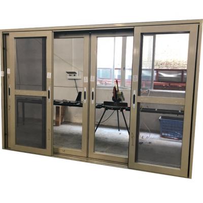 China AS2047 Modern CE Standard Double Laminated Glass Sliding Aluminum Doors for sale