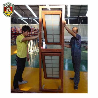 China Magnetic Screen 1.4mm Thickness Aluminum Frame Frosted Bathroom Glass Top Hung Window 2700x2550 for sale