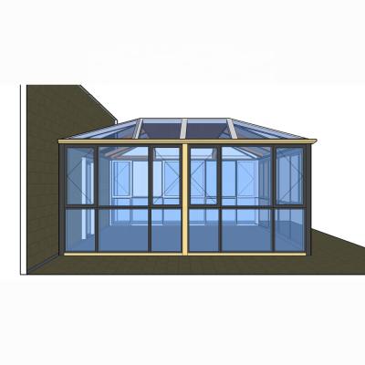 China New Design Garden Shade Good Quality Aluminum Profile Sunrooms Glass Homes for sale