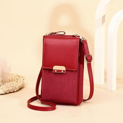 China 2021 High Quality Custom Luxury LOGO New Design Women Lovely Shoulder Cross - Body Bag Cell Phone Leather Bag for sale