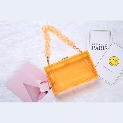 China Wedding Wholesale Fashionable Acrylic Transparent Colorful Evening Clutch Bag Party Clear Box Clutch for sale