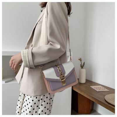 China High Quality New Arrival Contrast Color Bag Cross - Body Purse PU Leather Luxury Small Purses Handbags For Women Shoulder Bag Bags For Girls for sale