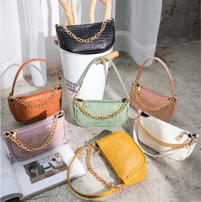 China 2021 Ladies For High Quality Armpit Crocodile Pattern Armpit Shoulder Cross - Body Women Mini Handbags Lady Handbags for sale