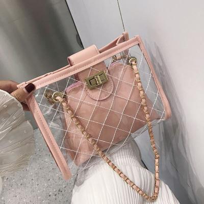 China 2021 High Quality New Arrival Clear PVC Jelly Beach Bag Women Transparent Designer Shoulder Bag Summer For Women for sale