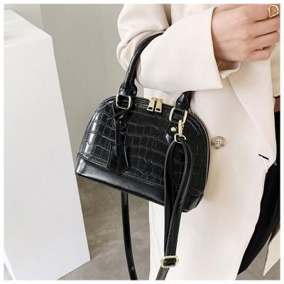 China 2021 High Quality Women Messenger Bag Daily Shopping Tote Fashion Popularity Pu Leather Ladies Tote Pattern Shell Stone Handbag For W for sale