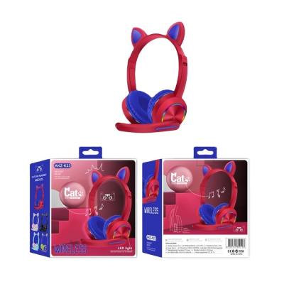 China Headphone Head Mounted Blue-tooth Wireless Headsets With External Microphone Led Colored Lights for sale