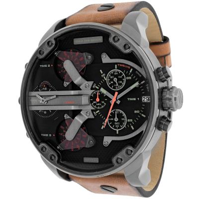 China DZ7332 Mr. Daddy 2.0 Gunmetal Brown Leather Automatic Quartz Watch Black Dial Date DZ7332 Mens Wristwatches for sale