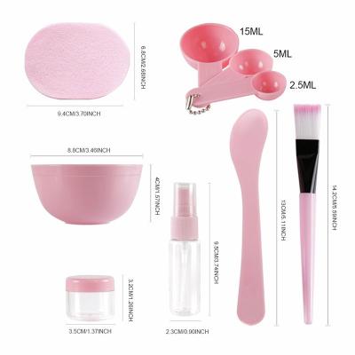 China Lady Facial Care Mask Facemask Plastic Cosmetic Blending Tool Kits Bowl Brush Spatula Set, Bowl Stick Brush Measuring Cleaning Mat for sale