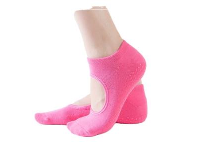 China Hot Selling Solid Cotton Thicken Pilates Backless Ballet Sports Non-slip Cotton Socks Adult Towel Yoga Open Socks For Women for sale