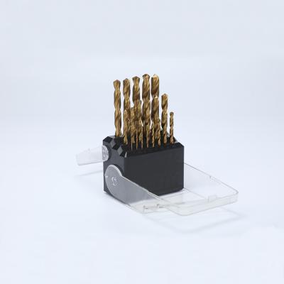 China Metal Drilling Titanium Coated HSS Twist Metal Drill Bit Set for sale