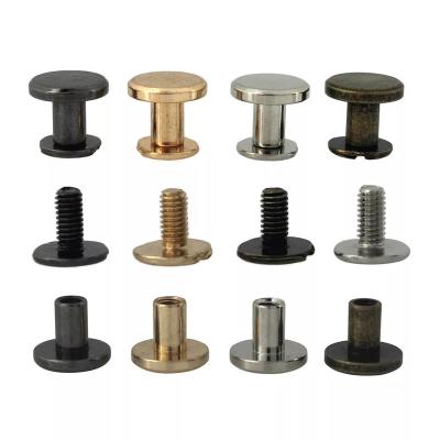 China Metal Chicago Binding Screws Nails Studs Rivets For Photo Album Desk Calendar Craft Menu Belt Wallet Leather Fasteners for sale