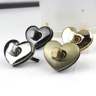 China Zinc Alloy Heart Shape Handbag Turn Lock Twist Lock Bag Hugged For Leather Craft Women Bag Purse Hardware Accessories 1