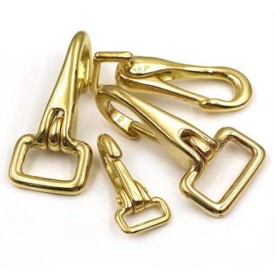 China Solid Brass Snap Hook Bag Clasp Trigger Clips for Dog Collar Pet Halter Leash Bag Strap Strap Leather Craft Accessories for sale