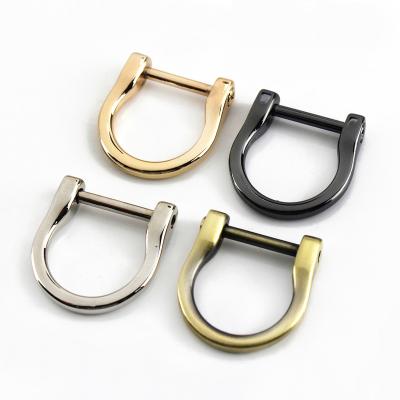 China Zinc Alloy D-Rings Bag Buckles Detachable Detachable Open Clasp 18mm Screw Shackle For Leather Craft Bag Strap Belt Handle Shoulder for sale