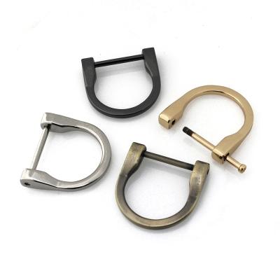 China Metal Alloy D-Rings Bag Buckles Detachable 24mm Screw Shackle Detachable Open Clasp For Leather Craft Bag Strap Belt Handle Shoulder for sale