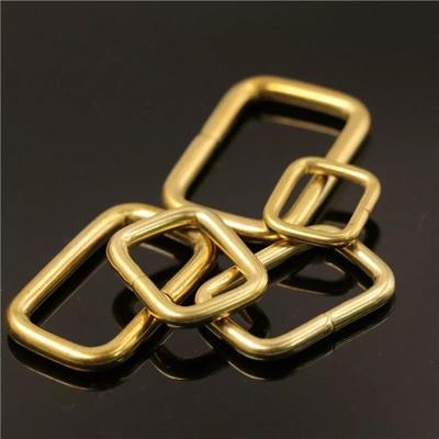 China Metal Wired Rectangle Brass Metal Ring Buckle Loops For DIY Leather Bag Bag Belt Buckle Garment Bag Strap Craft Purse for sale