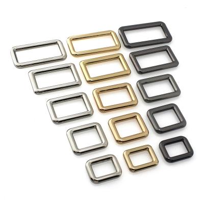 China Zinc Alloy Guide Rectangle Ring Buckle Loops For Leather Craft Bag Strap Belt Buckle Garment DIY Luggage Accessory for sale