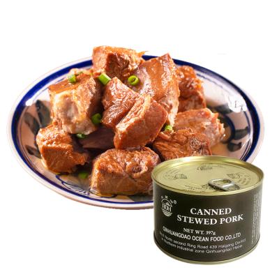 China Convenient Products China Wholesale PORK 397g Canned Cooked Pork Good Taste Food Canned Cooked Pork for sale