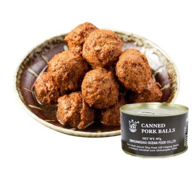 China No Preservatives Or Artificial Crap Wholesale 397g Rich Nutrition Delicious Instant Meat Canned Pork Balls for sale