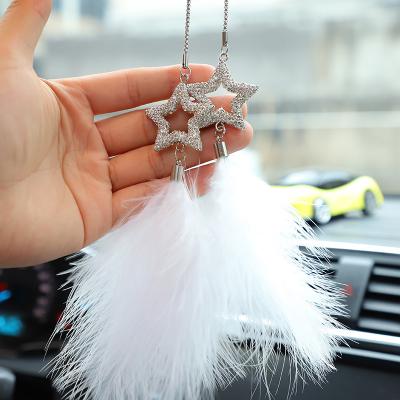 China Decorative Hanging Ornaments 2021 Personalized Angel Wing Feather Lady Car Pendant /Keychain for sale