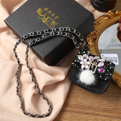 China Diamond New Design Artificial Fur Lady's Decorative Mink Bag With Rhinestone Bag for sale