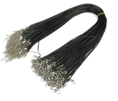 China Other L382Mixed Black PU Ribbon Necklace Rope With Clasp 18