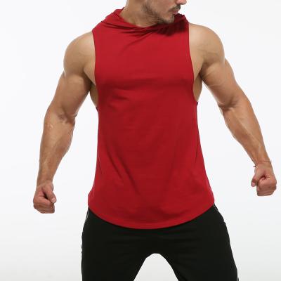 China New Training Men's Gym Wear Slim Fit Sleeveless Hoodie Plus Size Sportswear For Male for sale