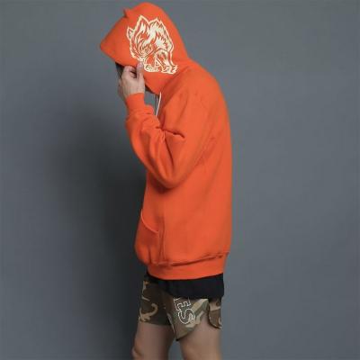 China OEM 100 percent cotton comfy hoodie unisex casual for men and women with wolf pattern for sale