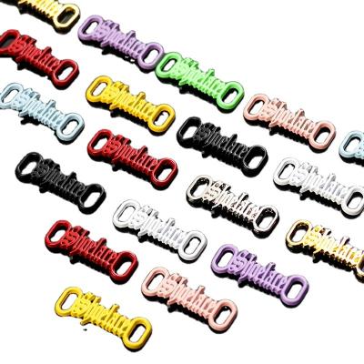 China 1Pair DIY Shoe Buckle Letter Laces Buckles Decorations Sneaker Kits Metal Lace Buckle Sports Stylish Metal Kits Laces Accessories for sale