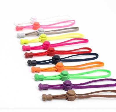 China New round spring lock no tie elastic laces sports lace suitable for all lazy stretching shoes kids adult lock laces for sale