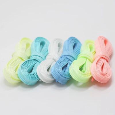 China Hot Selling Flats 6 Colors Lace Sporty Luminous Flats Canvas Shoe Laces Flash Party Glowing Shoe Lace Up Fluorescent Lace for sale