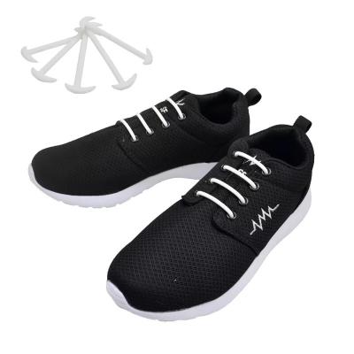 China Silicone Laces Sneakers Flat Leather Shoe Lace No Tie Laces Suitable Unisex Lazy Laces Elastic Silicone Laces for sale