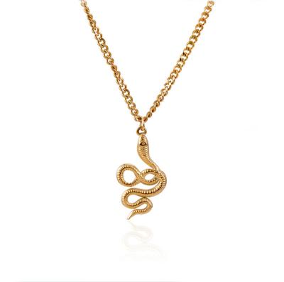 China CLASSIC Hot Selling 18K Statement Chain Stainless Steel Gold Plated Jewelry Snake Pendant Necklaces for sale