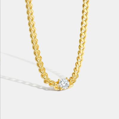 China FASHIONABLE Wholesale Brass 18k Gold Plated Diamond Cubic Zirconia Cuban Link Chain Necklace For Men Women Jewelry for sale