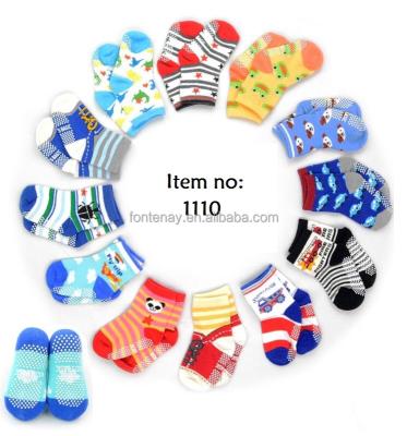 China 1110 Baby Kids Children Antibacterial Newborn Baby Boy Girls Cartoon Tube Socks Non Slip for sale