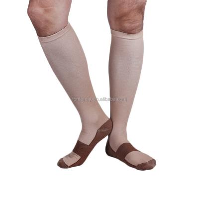 China Antibacterial Stain Copper Fiber Nylon Compression Sport Socks for sale