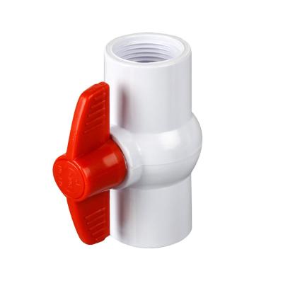 China General China Factory Irrigation Gray PVC Compact Ball Valve PP Plastic White Handle for sale