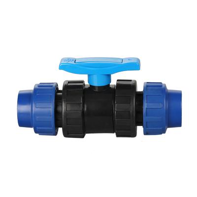 China Custom General China Factory Supply 2 Inch Double Union Plastic PVC UPVC Plug Manual Ball Valve for sale