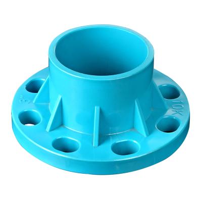 China New 25 32 40 50 63 mm Hi-Quality UPVC 20 Flange Pipe Connector PVC Adapter Hardware Fittings Tube Parts General Slip Socket Flanges for sale