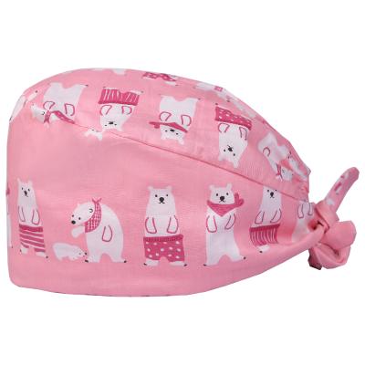 China Soft Innerbrow Cotton Headband Scrub Hat For Nurses Model Bear Hats Doctor Nurse Surgical Hat Unisex 100% Medical Cotton for sale