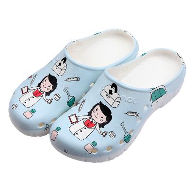 China New Design Doctor Pattern Medical Slippers Shoe Adjustable Buckle Sandals Operating Room Scrub Shoes Men's and Women's Hospital Lab EVA Shoes for sale