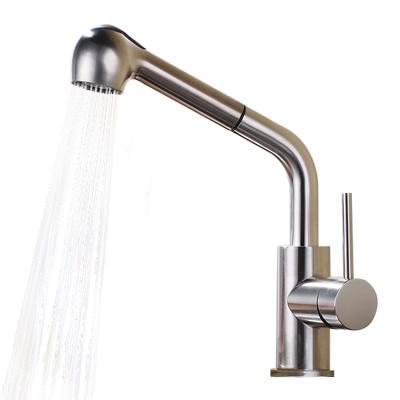 China Pull Out Faucet F03S16LS New Style Rotatable Single Handle Pull Out Sprayer Mixer Tap Brass Kitchen Faucet for sale