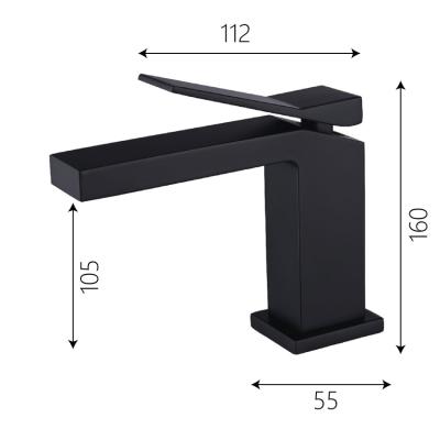 China High Quality Bathroom Faucet Mixer Taps F01S38MBRTS Single Handle Matte Black Basin Faucet Basin Faucet Metered for sale