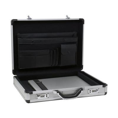 China Durable Aluminum Attache Case Padded Laptop Briefcase with Tool Board Combo Lock Hard Sided for Tools Storage Safety for sale