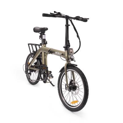 China 2022 Europe Current Newcomer F-3 Electric Bicycle City Aluminum Alloy Folding E Bike Champagne Motor Frame Power Battery 36V 10.4Ah With Bag for sale